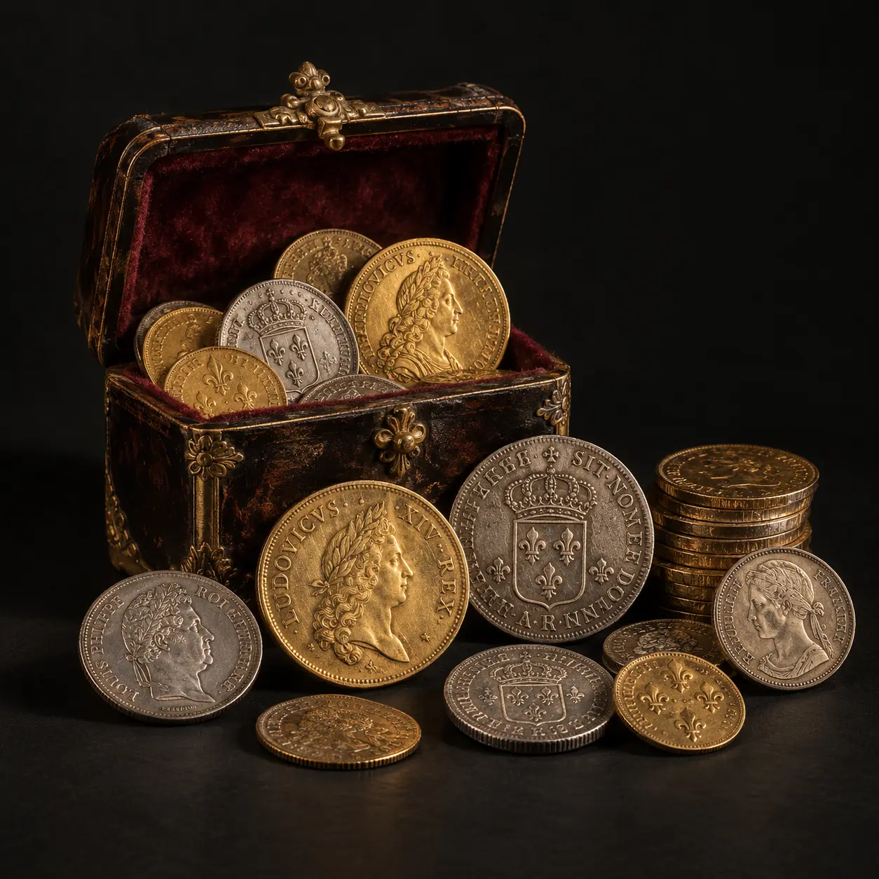 Collection de pièces de monnaie anciennes